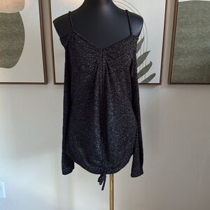 3/$10 Shein Curve Black Glitter Top